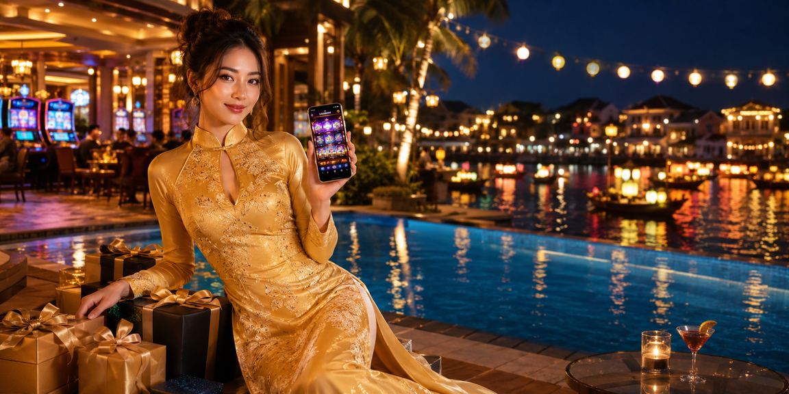 Người chơi đăng nhập ứng dụng casino tại Hội An